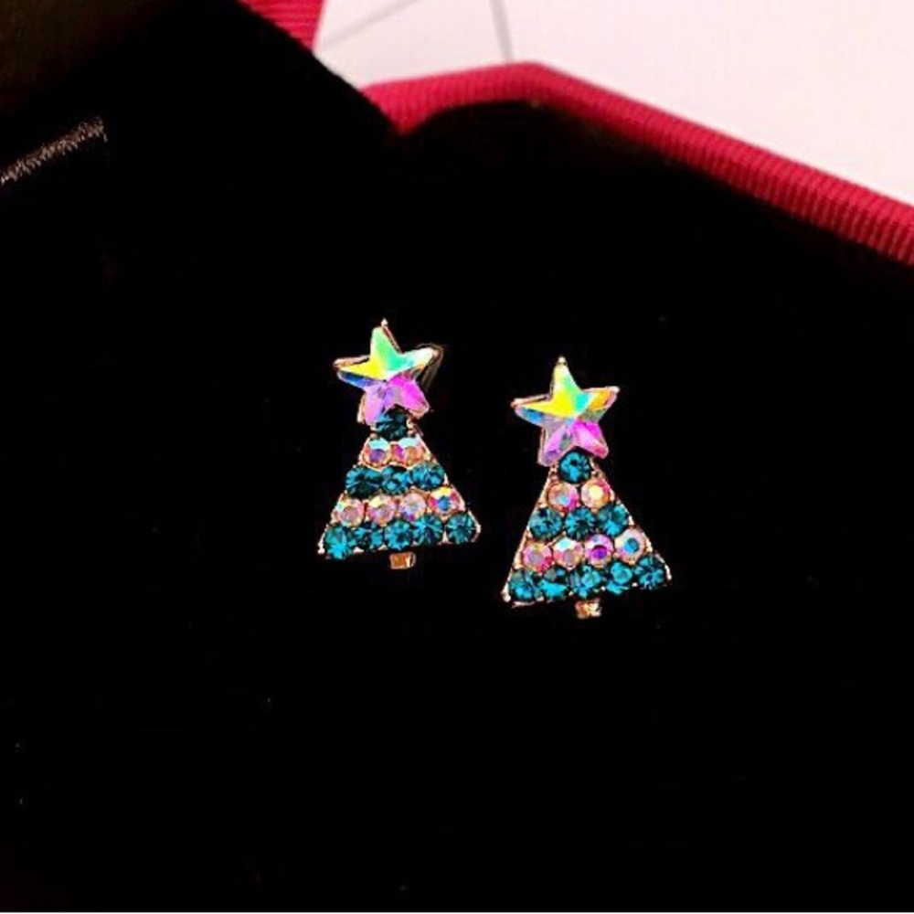 Colorful Star and Tree Earrings
